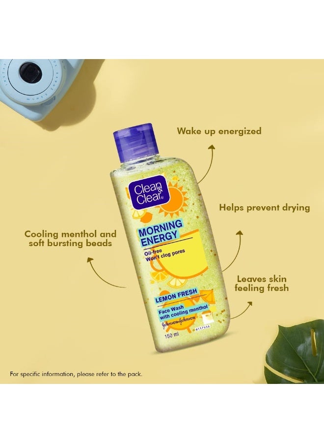Clean & Clear Morning Energy Lemon Fresh, facewash Yellow, 100 ml - Image 3