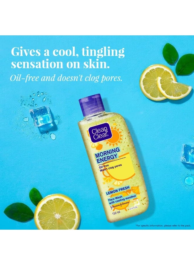 Clean & Clear Morning Energy Lemon Fresh, facewash Yellow, 100 ml - Image 4