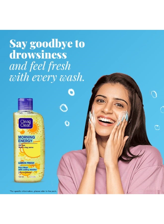 Clean & Clear Morning Energy Lemon Fresh, facewash Yellow, 100 ml - Image 2