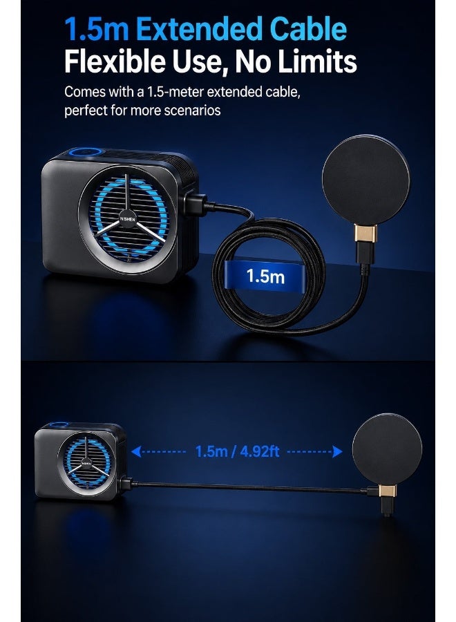 Ni-SHEN Nishen 48W Liquid Cooling Phone & Tablet Cooler – Upgraded Version - Advanced Water Cooling Gaming Fan with TEC Semiconductor Cooling, Ultra Silent Operation & Magnetic Clip Mount – Includes 48W Power Adapter – Compatible with iPhone, iPad, RedMagic, Samsung Galaxy & Android Devices for PUBG Mobile, COD Mobile - Image 5