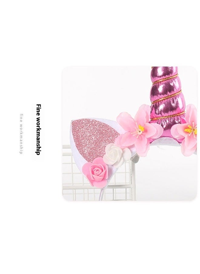 yongsheng Unicorn Cat Ear Headband Pink/White，The Crafty Owl Unicorn Horn Hat Party Hair Accessories Headband for Party, Festivals  - Image 5