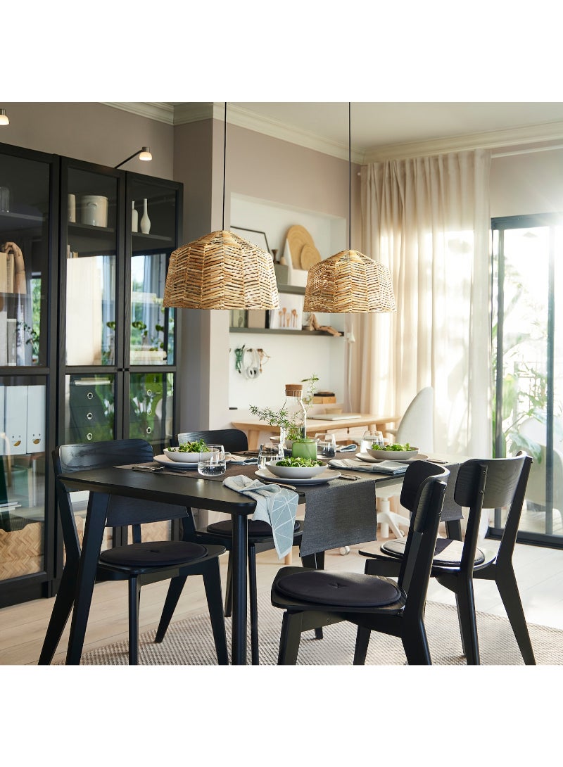 IKEA FRAKTA Pendant lamp - rattan/black - Image 2