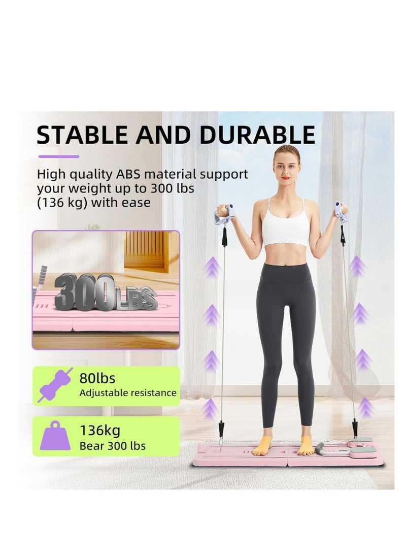 Y&D Portable Pilates Reformer Machine for Home Gym - Auto-Rebound Pilates Board with Abdominal Core Trainer & Full Body Workout  Professional Pilates Equipment for Men Women  - Image 4