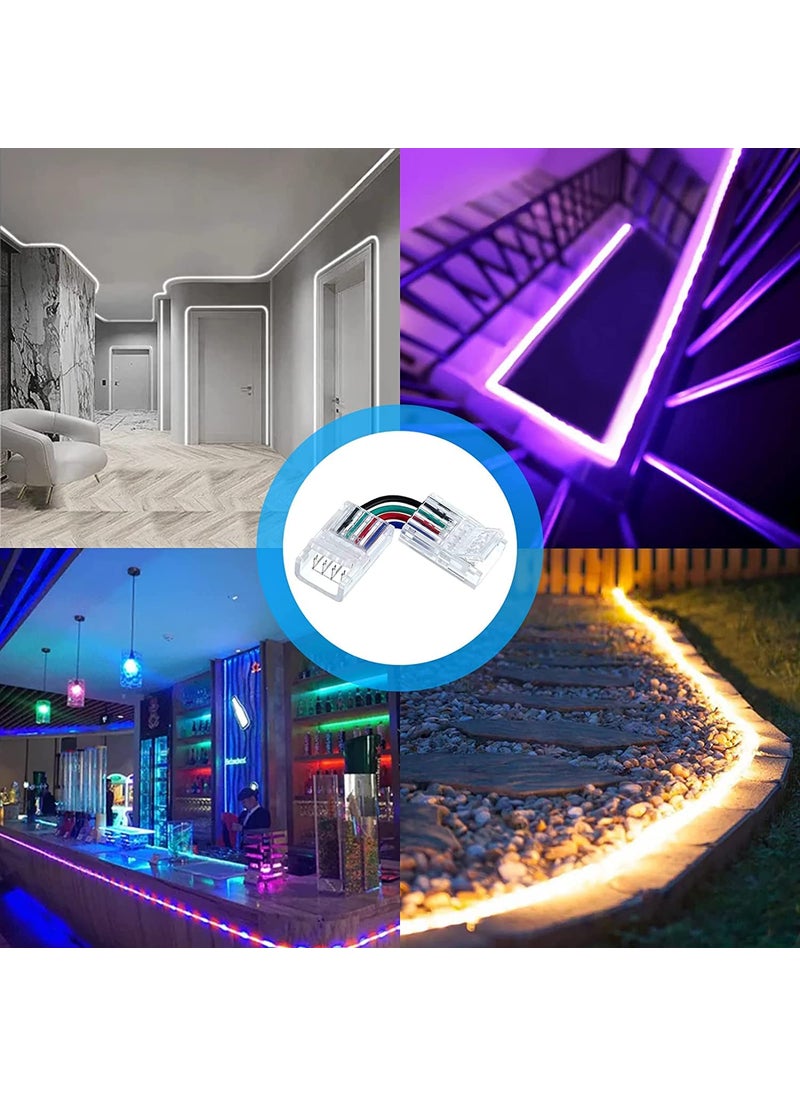 protium protium L Shape 4Pin Rgb Led Light Strip Connectors 10Mm Wide Right Angle Corner Solderless Adapter Terminal Extension Connector For 5050 Smd 4 Pin Strips White  - Image 3
