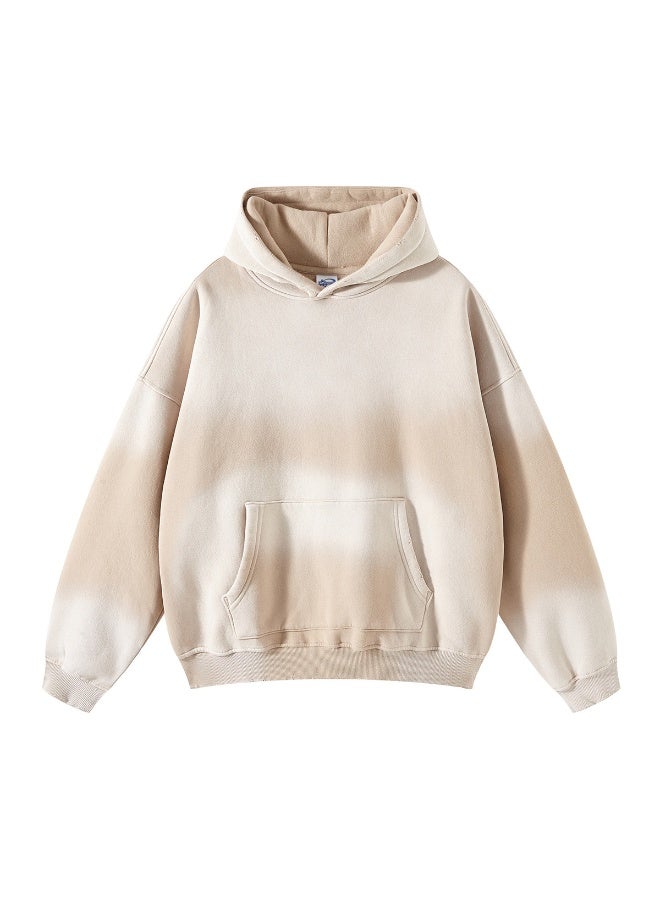 NIBEMINENT Autumn and Winter Washing Spray Dyeing Baggy Hoodies Distressed Hip Hop Gradient Men's and Women's  Hooded Sweatshirts - Image 1