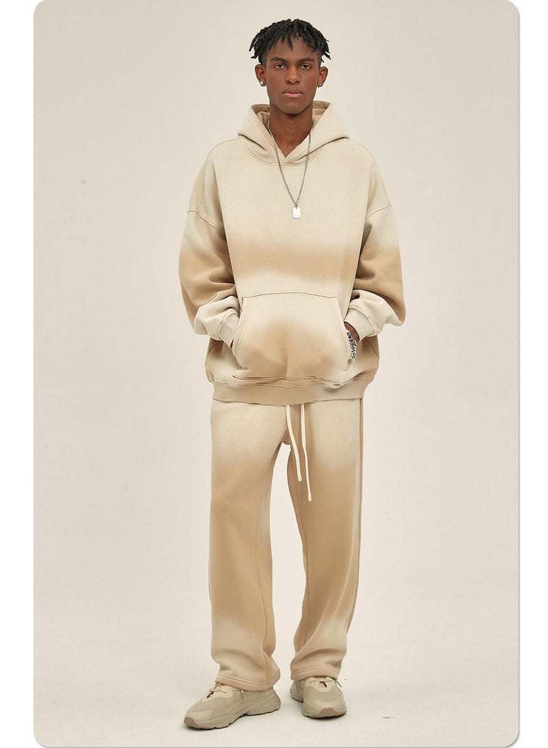 NIBEMINENT Autumn and Winter Washing Spray Dyeing Baggy Hoodies Distressed Hip Hop Gradient Men's and Women's  Hooded Sweatshirts - Image 2