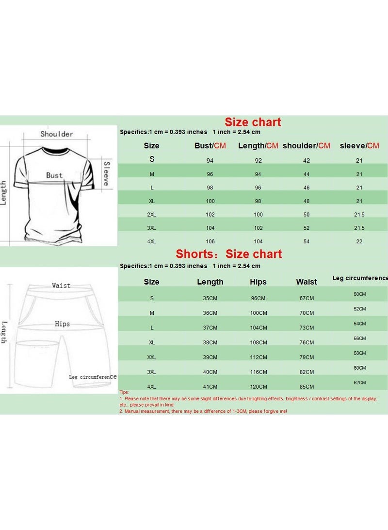 KUYING Summer Men's Short Sleeved Shorts Sports Suit  - Image 2