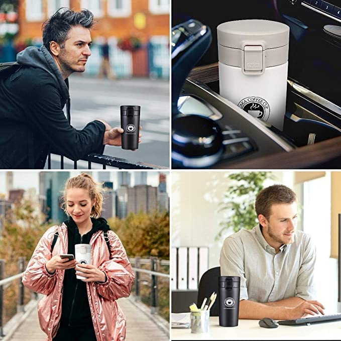Welofy Welofy Premium Vacuum Insulated Travel Coffee Mug Stainless Steel Travelmate Tea Insulate Cup Spill Proof Hot Cold for Drinks Double Walled Traveling Flask with Lid - Image 4