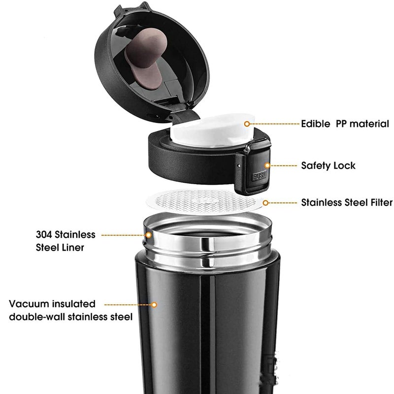 Welofy Welofy Premium Vacuum Insulated Travel Coffee Mug Stainless Steel Travelmate Tea Insulate Cup Spill Proof Hot Cold for Drinks Double Walled Traveling Flask with Lid - Image 2