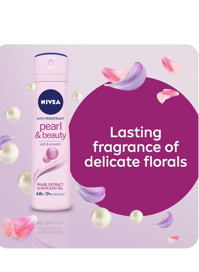 Nivea Pack Of 3 Nivea Pearl And Beauty Antiperspirant For Women Extracts Spray 150ml - Image 4