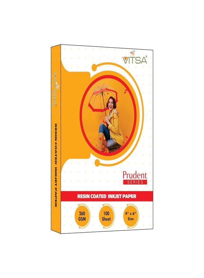 VITSA INKJET PHOTO PAPER ? 260 GSM RESIN COATED ? RC HIGH GLOSSY PHOTOGRAPHIC PAPER 4X6 SIZE - 100% WATERPROOF WITH LAMINATED LAYER (4 X 6 SIZE (102 X 152 MM), PACK OF 100 SHEETS) - Image 1