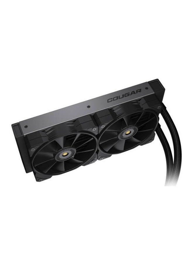 Cougar Poseidon GT240 AIO 240MM Liquid Cooler, With 2*MHP120 ARGB Fans, 82.48CFM Air Flow, ZrO₂ Bearing, 90° Utteright Fins, Infinity Mirror Rotatable Pump Head, LGA 1700 Ready, Black | 3MAQS240.0001  - Image 5