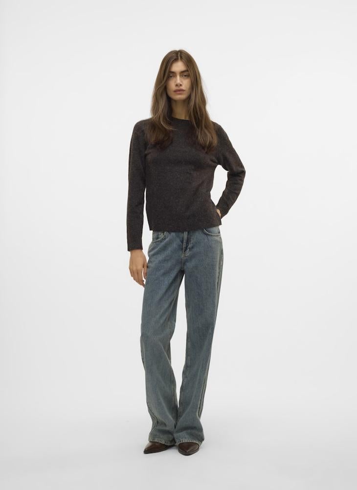 فيرو مودا بلوزة دوفي بأكمام طويلة وياقة دائرية - Image 5