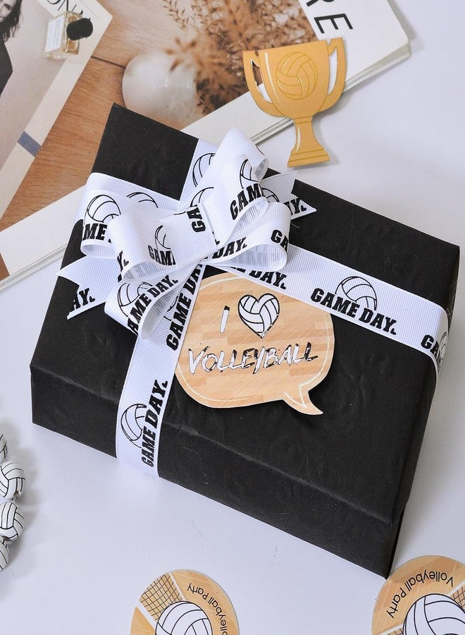 Ribest Volleyball Ribbon, 7/8 Inch Grosgrain Sports Ribbon for Crafts Hair Bows Gift Wrapping Team Decor Party Decorations, White and Black, 10 Yards - Image 4