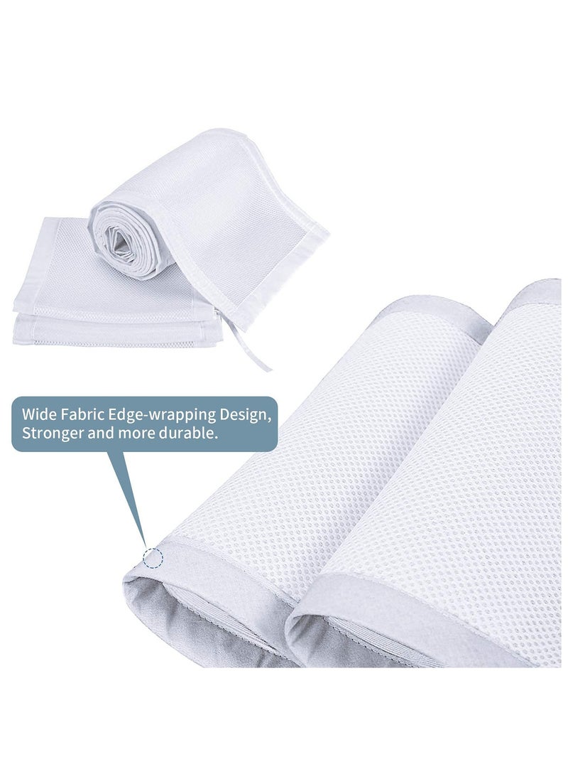 Generic - Baby Crib Bumper Set - Breathable Mesh Bedside Protector, Anti-Collision Cotton Cot Liner, Baby Bed Rail Guard, Bedside Safety Fence, 2 Pieces - 340x28cm + 160x30cm, Newborn Baby Bed Safety Protector - Image 1