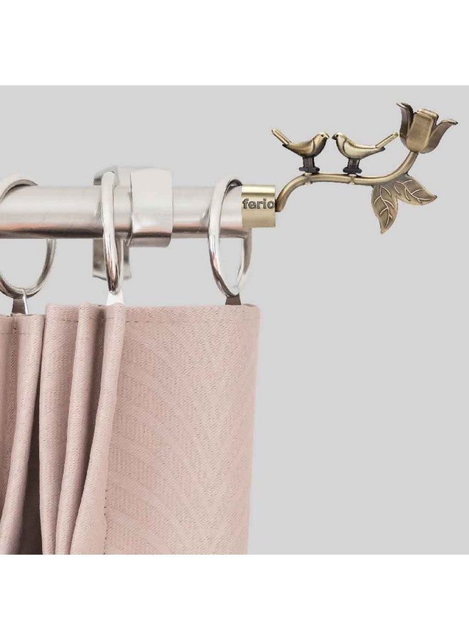 Arena Curtain Bracket Knob Finials Only Without Curtain Bracket Brass Antique Premium Love Birds Golden Design for Door and Window (Pack of 4) - Image 3