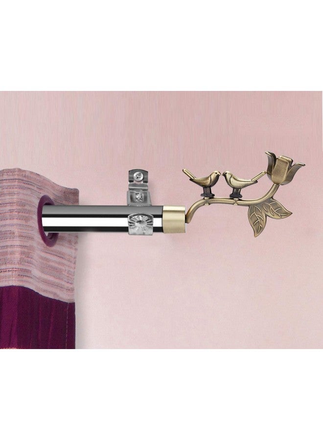 Arena Curtain Bracket Knob Finials Only Without Curtain Bracket Brass Antique Premium Love Birds Golden Design for Door and Window (Pack of 4) - Image 5
