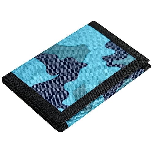 Lamiza Kids Boys RFID Wallet with Magic Sticker, Teen Camo Nylon Wallet for Christmas/Birthday Gift Ideas (Camo Blue) - Image 1