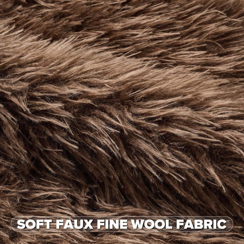 FUTEI Dark Brown Decorative Throw Pillow Covers 18x18 Inch Set of 2,Soft Faux Fine Wool Textured Cushion Case,Luxury Home Decor for Couch Bed Living Room - Image 2