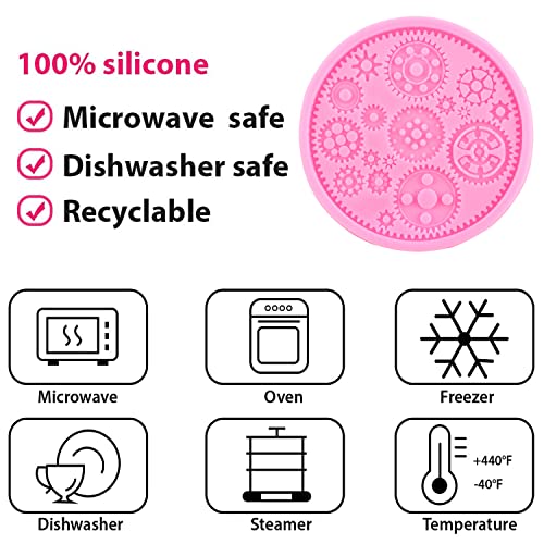 Mujiang Steampunk Gear Silicone Fondant Molds For Sugarcraft Cake Decorating Chocolate Candy Polymer Clay Set Of 3 - Image 3