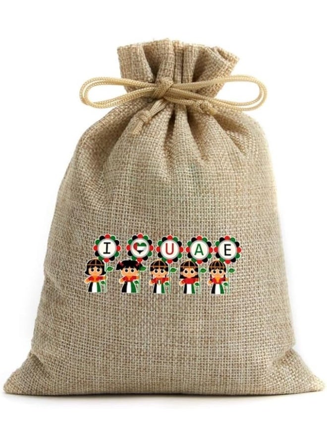 PRINTSHOP4ME UAE National Day Gift Bags - Set Of 12 Jute Bags - Celebrate Flag Day Accessories - Image 1