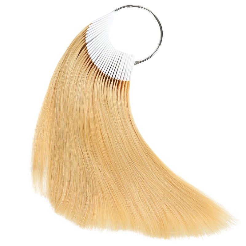 Hair Swatches for Testing Color Dark Blonde Tone Level 8 Real Natural Remy Human Hair 30 Strands per Pack 8 Inches