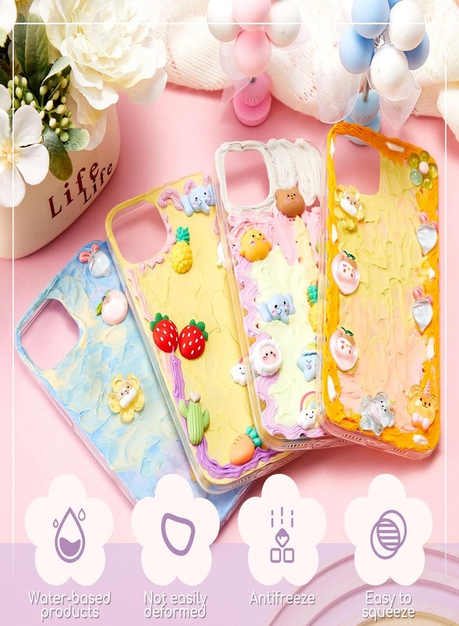 Lineshading 12 Pack DIY Phone Case Set, Whipped Cream Glue Kit, Includes 12 Pcs 15ml Simulation Cream Glues with Nozzle, 2 Packs Theme Decorations, 2 Packs - Image 4