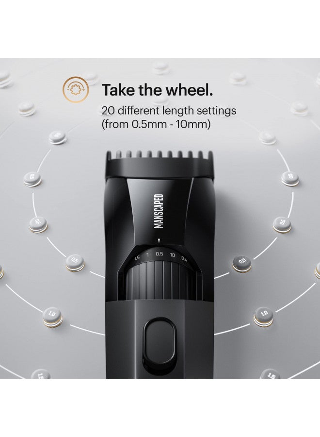 manscaped MANSCAPED® The Beard Hedger Premium Men's Beard Trimmer, 20 Length Adjustable Blade Wheel, Stainless Steel T-Blade for Precision Facial Hair Trimming, Cordless Waterproof Wet/Dry Clipper - Image 5
