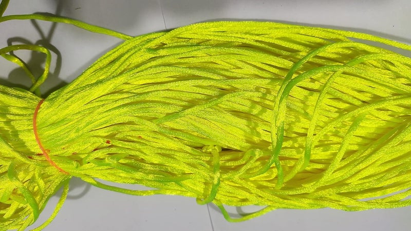 OMX 2.5 MM, 60 to 75 Mtr, Thick Malai Macrame Cord/Malai Dori/Silk Macrame, Bugtail Satin Cord Shamballa Beading Kumihimo String(Neon Green) - Image 1