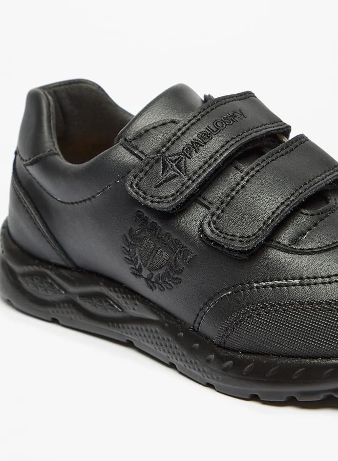 Pablosky Boys Textured Sneakers with Hook and Loop Closure School Shoes