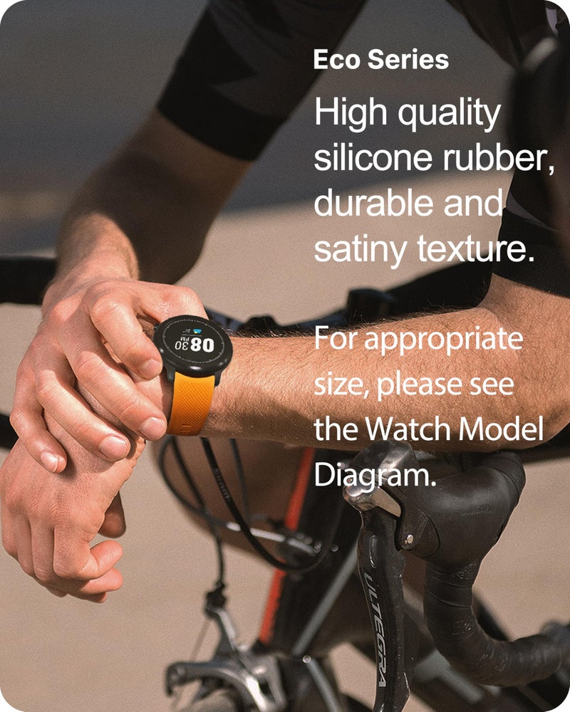 Fullmosa 22mm Silicone Watch Bands No Gaps Compatible for Samsung Galaxy Watch 46mm/Gear S3 Classic/Frontier, Galaxy Watch 3 45mm,(Orange+Black) - Image 3