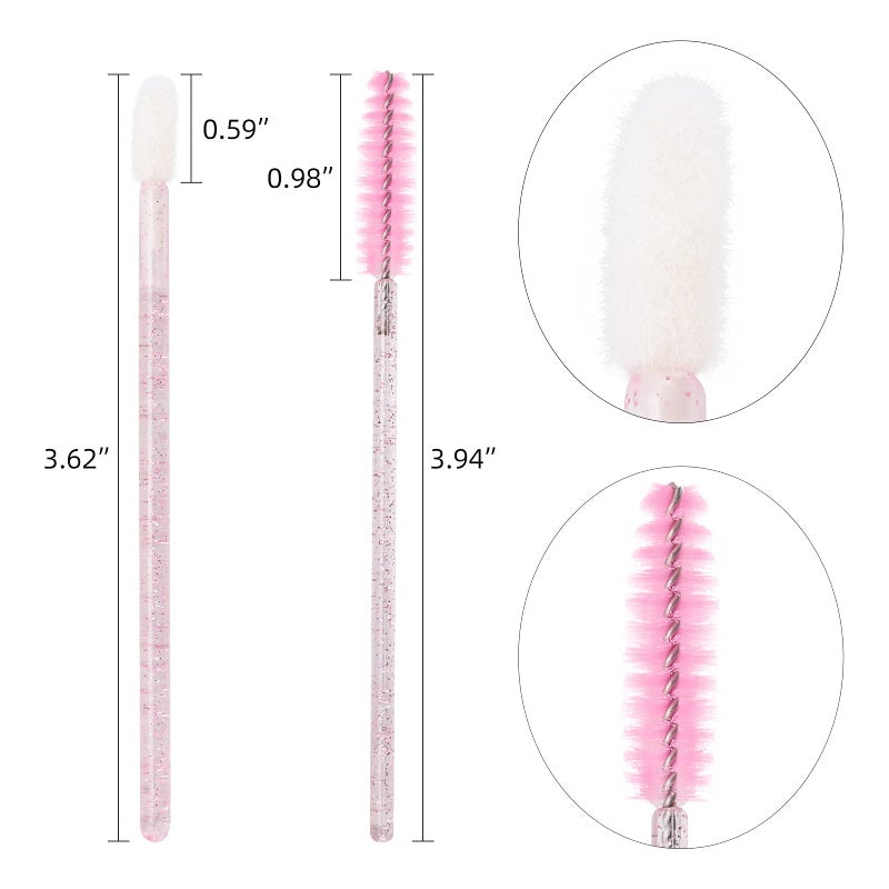 Tbestmax 400 Spoolies Mascara Wand and Lip Brush Disposable Lash Brushes for Eyelash Extensions, Lipstick Lip Gloss Wands Applicator Tool (Pink) - Image 2