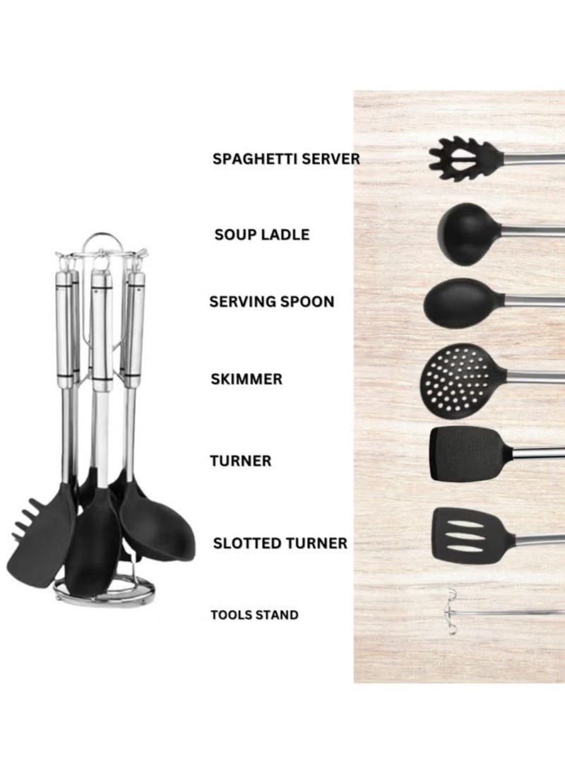 Dorsch Kitchen Bundle 7-Piece Utensil Set with Stand + Cutting Board & 7" Chef Knife - Image 2