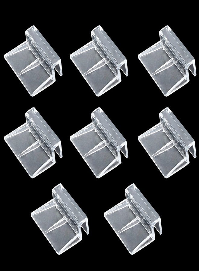 Saim Acrylic Aquarium Cover Clip,8 PCS Clear Fish Tank Glass Cover Clip Support Holder,Universal Lid Clips for Rimless Aquariums (8mm) - Image 1