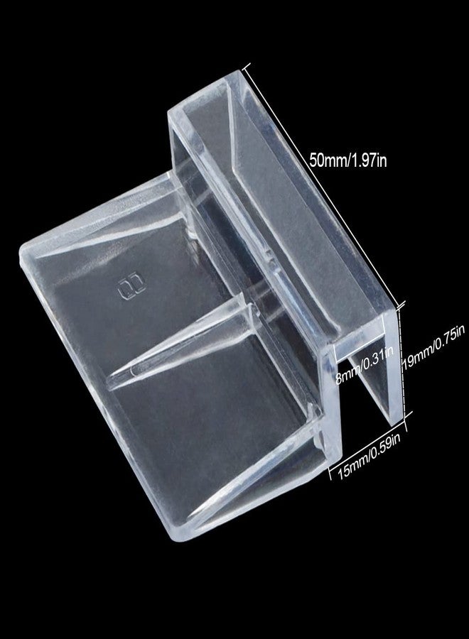 Saim Acrylic Aquarium Cover Clip,8 PCS Clear Fish Tank Glass Cover Clip Support Holder,Universal Lid Clips for Rimless Aquariums (8mm) - Image 3