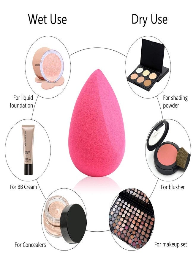 AVTY 4+1Pcs Makeup Sponges with Powder Brush, Foundation Blending Sponge for Liquid Cream and Powder, Professional Beauty Sponge Blender & Brush - Image 2