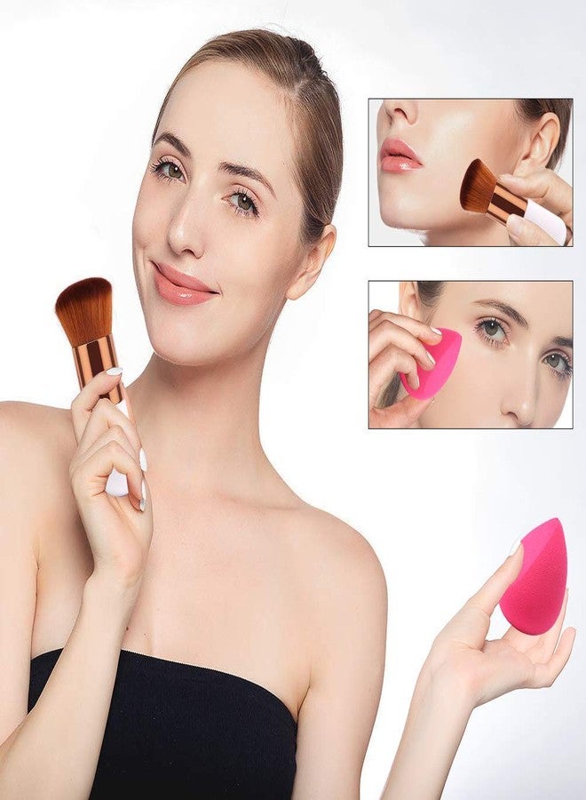 AVTY 4+1Pcs Makeup Sponges with Powder Brush, Foundation Blending Sponge for Liquid Cream and Powder, Professional Beauty Sponge Blender & Brush - Image 4