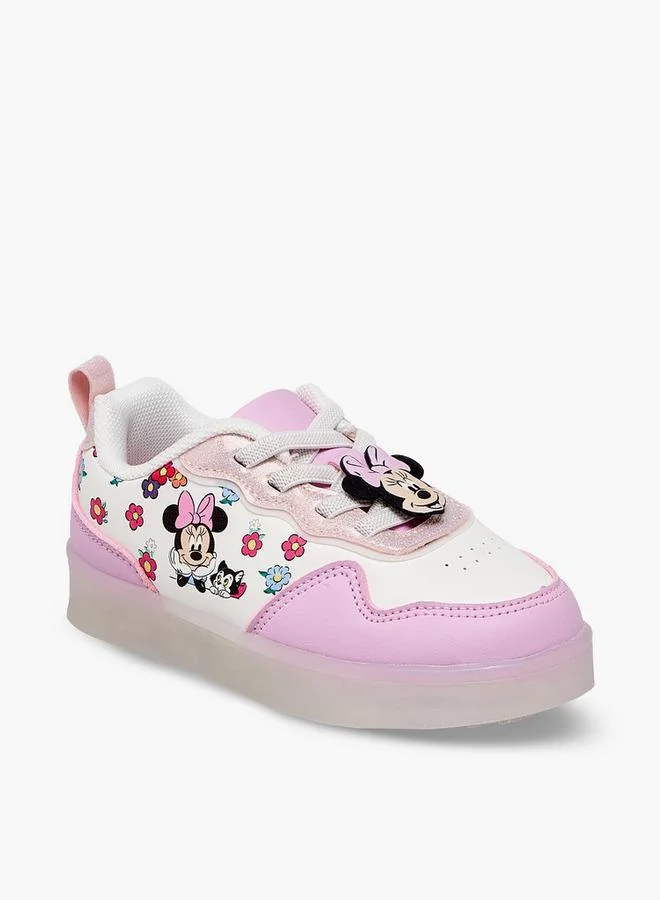 Disney Minnie Mouse Print Light-Up Ankle School Sneakers