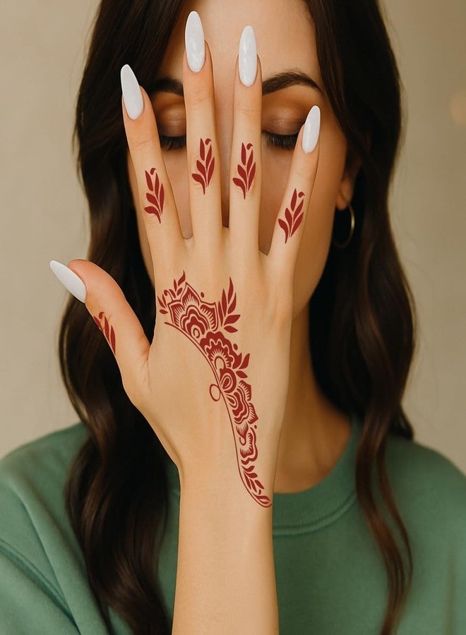 ORDERSHOCK Bridal Beauty Mehndi Stencil Sticker Collection For Bride - Image 5
