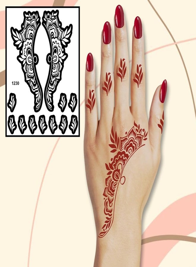 ORDERSHOCK Bridal Beauty Mehndi Stencil Sticker Collection For Bride - Image 4