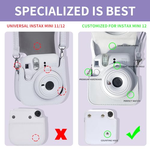 CAIYOULE Accessories for Fujifilm Instax Mini 12 Instant Camera, Accessory Bundle Include PU Leather 12 Case, Mini Picture Album, Frames, DIY Stickers, Color Filter (No Camera) - Blossom Pink - Image 4