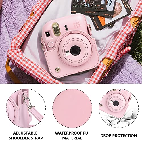 CAIYOULE Accessories for Fujifilm Instax Mini 12 Instant Camera, Accessory Bundle Include PU Leather 12 Case, Mini Picture Album, Frames, DIY Stickers, Color Filter (No Camera) - Blossom Pink - Image 3