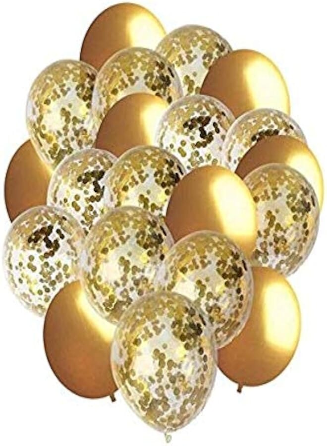 Secret Gold Confetti Balloons , 12 inches Gold Confetti Balloons Dots for Party Decorations Wedding , Birthdays and Graduations Party 20pcs