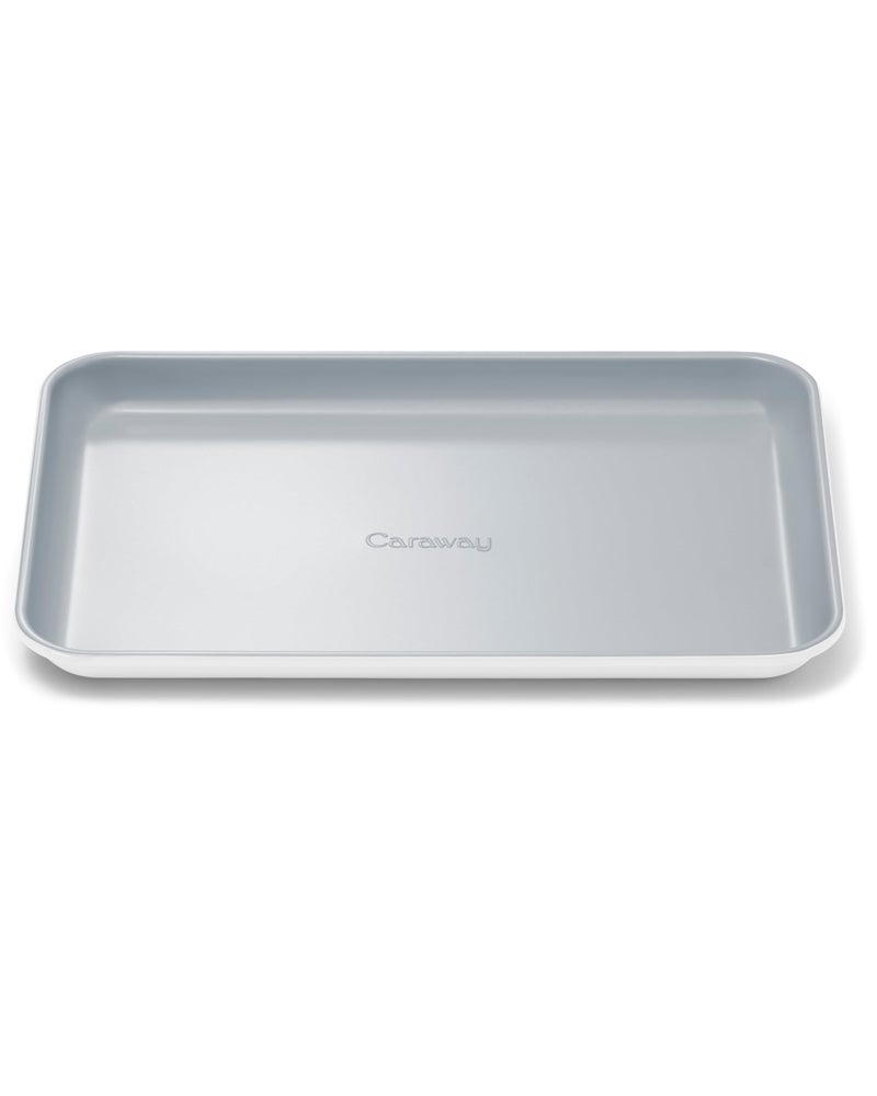 Caraway Nonstick Ceramic Small Baking Sheet 9x13 NonToxic PTFE PFOA Free Oven Safe Aluminized Steel Core Mini Sheet Pan for Baking Roasting More White - Image 2