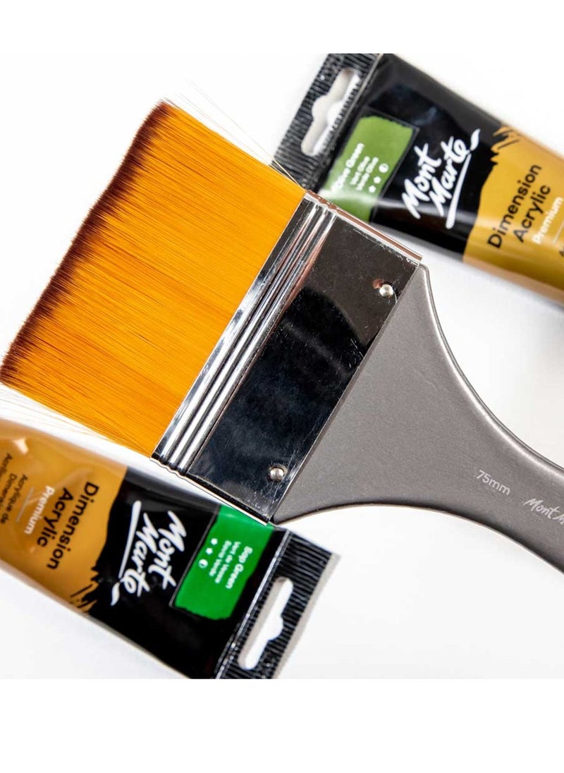 Mont Marte 1-Piece Premium Acrylic Paint Flat Brush 75mm Wide  - Image 3