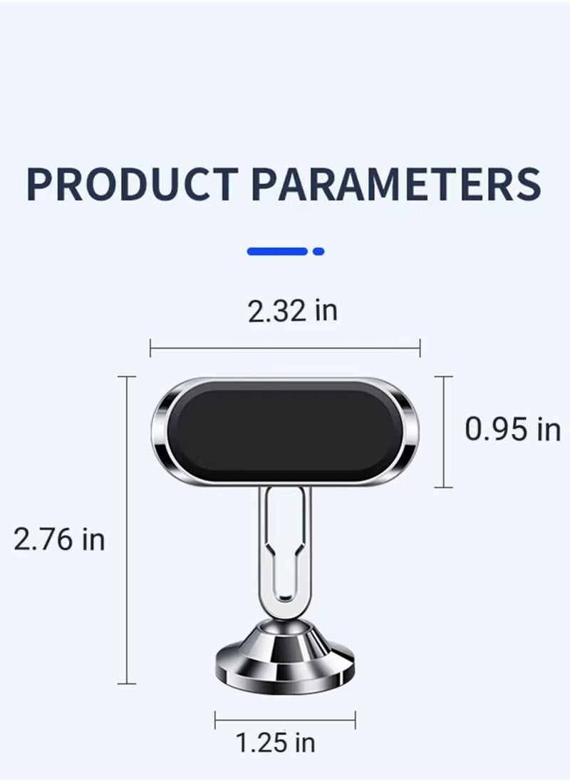 Excefore Magnetic Phone Holder,【Super Magnet】【with 2 Metal Plates】 Car Magnetic Phone Holder, Universal Dashboard Car Holder for iPhone,Samsung and Other Phones (Silver)  - Image 5