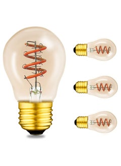 Y&D Globe LED Filament Bulb, Dimmable 3 Watt Spiral G45, Gold E26 Base, Amber Glass, Soft Warm White 2200K, Edison Light Bulbs 25 Equivalent, for Pendant, Chandeliers Vanity Wall (4Pcs)  - Image 1