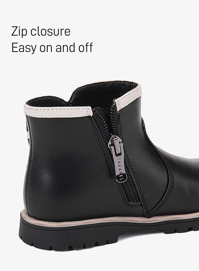 Taranis Taranis Children's Shoes Black & White Check Bow Boots  - Image 5