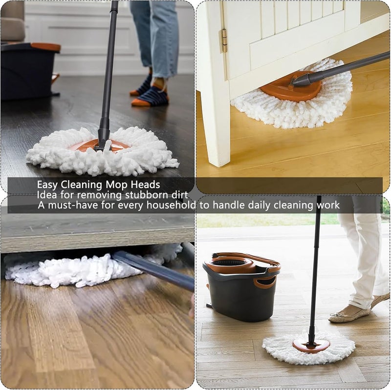 High-PQ 10Pack Spin Mop Replacement Heads, Spinning Mop Replace Head for Easy Wring Mop, 100% Microfiber Mop Head Replacement Compatible with Triangle Spin Mop Refill for Floor Cleaning - Image 4