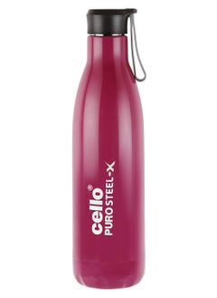 Cello Puro Steel-X Rover Water Bottle with Inner Steel and Outer Plastic | Insulated Water Bottle | 600 ml, Purple  - Image 1